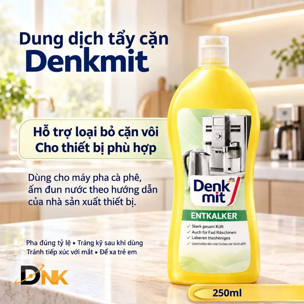 Dung Dịch Tẩy Cặn Vôi Denkmit Entkalker 250Ml Cho Máy Pha Cà Phê, Ấm Đun Nước 1 Dung Dịch Tẩy Cặn Vôi Denkmit Entkalker 250Ml Với Thông Tin Công Dụng Và Lưu Ý Sử Dụng