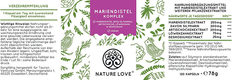 Quy Cách Và Liều Lượng Khuyến Cáo Của Viên Bổ Gan Nature Love Mariendistel Komplex