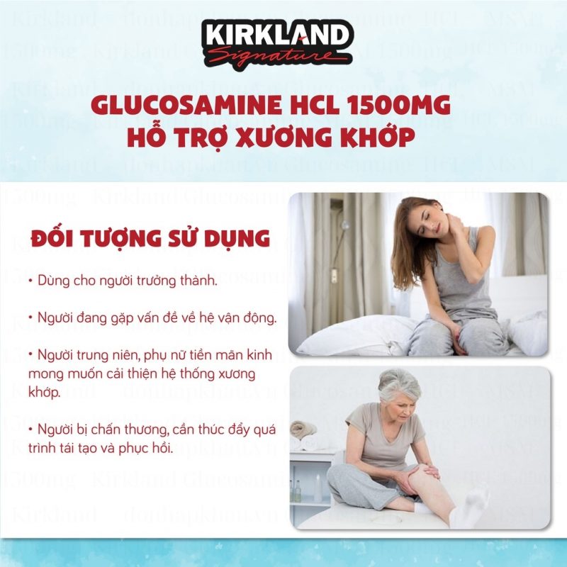 Kirkland Glucosamine Hcl 1500Mg With Msm 1500Mg Hop 375 Vien 10
