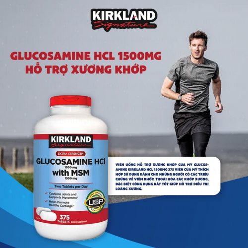 Kirkland Glucosamine Hcl 1500Mg With Msm 1500Mg Hop 375 Vien 11