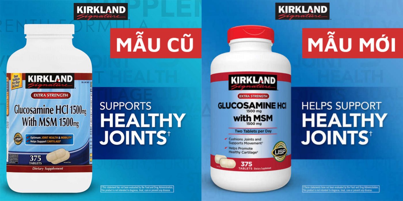 Kirkland Glucosamine Hcl 1500Mg With Msm 1500Mg Hop 375 Vien 3 1