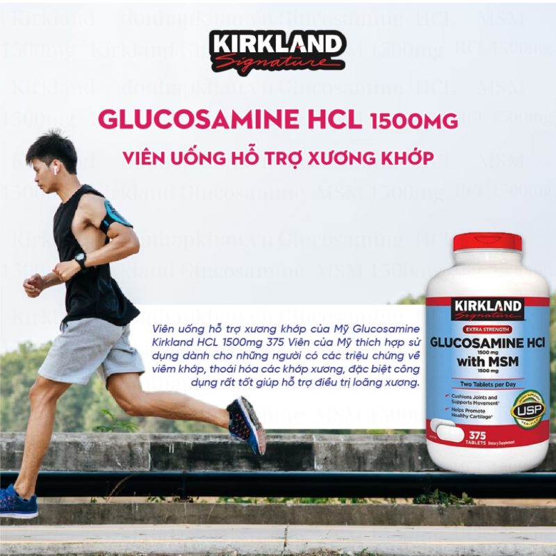 Kirkland Glucosamine Hcl 1500Mg With Msm 1500Mg Hop 375 Vien 8