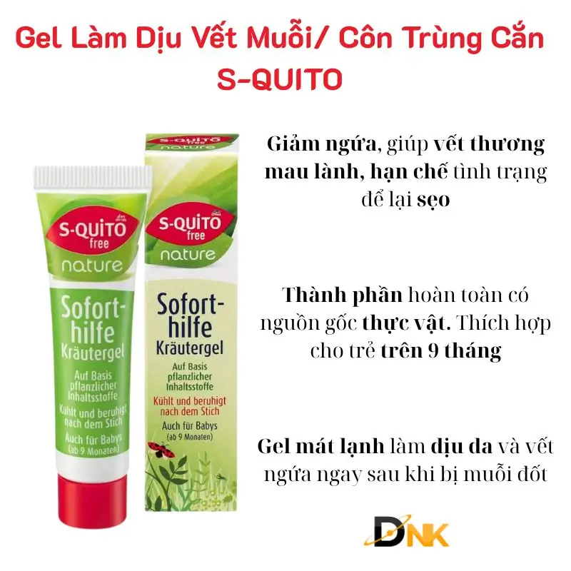 Gel Thảo Mộc S-Quito Free Nature 15Ml Gel S-Quito Free Nature Làm Dịu Vết Muỗi Cắn 15Ml
