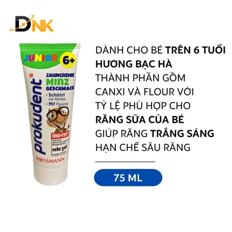 Kem Đánh Răng Prokudent Junior 6+ Hương Bạc Hà 75Ml Kem Đánh Răng Prokudent Junior 6+ Hương Bạc Hà Cho Bé 6 Tuổi Trở Lên