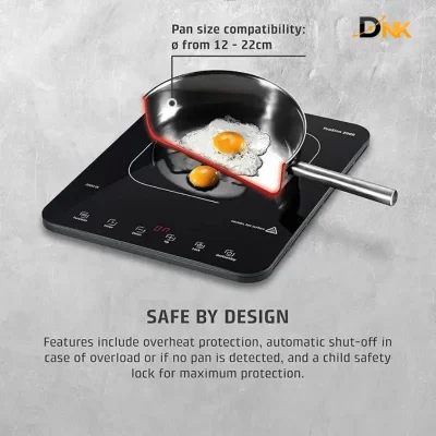 Bếp Từ Đơn Caso Proslim 2000 – Siêu Mỏng, 2000W, Cảm Ứng 4 Bếp Từ Caso Proslim 2000 Trang Bị Khóa Trẻ Em Và Tự Ngắt Khi Quá Nhiệt