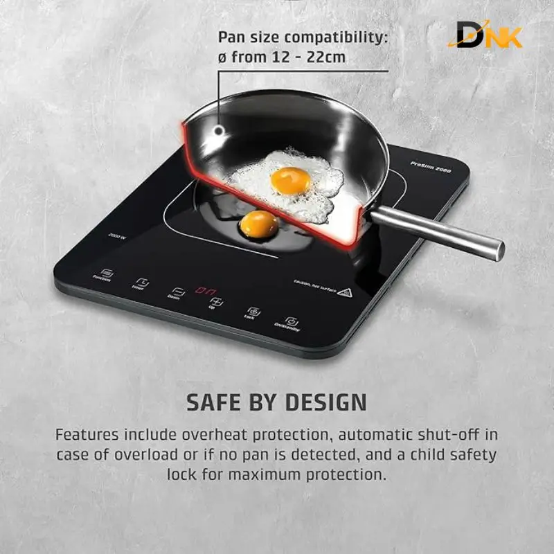 Tính Năng An Toàn Trên Bếp Caso Proslim 2000 Bếp Từ Caso Proslim 2000 Trang Bị Khóa Trẻ Em Và Tự Ngắt Khi Quá Nhiệt