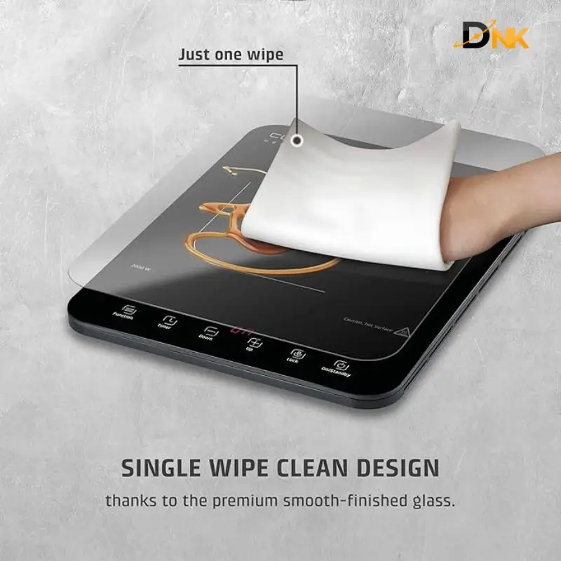 Bếp Caso Proslim 2000 – Dễ Vệ Sinh, Mặt Kính Chống Bám Bẩn Bếp Từ Caso Proslim 2000 Mặt Kính Phẳng, Dễ Lau Chùi Chỉ Với Một Lần Lau