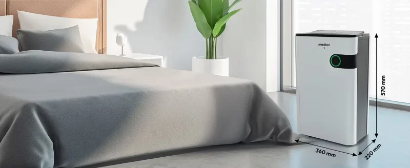 Máy Hút Ẩm Thông Minh Medion Md12044 24L – Điều Khiển Qua App, Tiết Kiệm Điện, Hiệu Suất Cao 1 Kích Thước Máy Hút Ẩm Medion Md12044 – Cao 57Cm, Rộng 36Cm, Sâu 22Cm, Phù Hợp Không Gian Nhỏ.