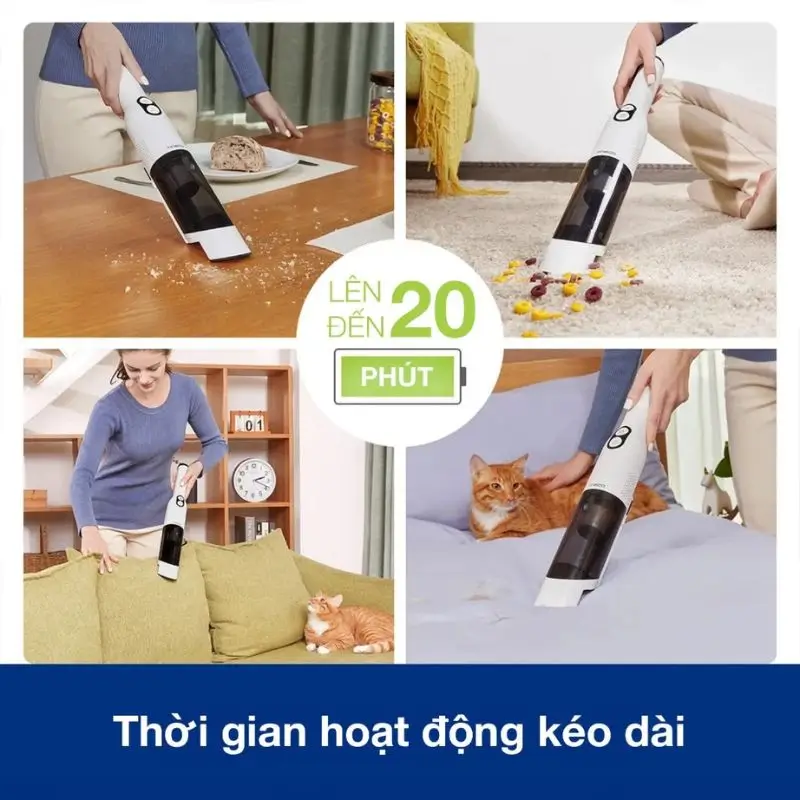 Thời Gian Hoạt Động Của Máy Hút Bụi Tineco Go Mini Máy Hút Bụi Cầm Tay Tineco Go Mini Thời Gian Hoạt Động Lên Đến 20 Phút