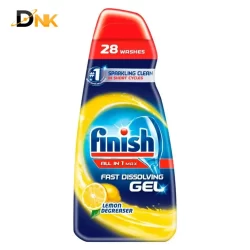 Chai gel rửa chén Finish All In 1 Max Fast Dissolving Gel Lemon Degreaser 700ml