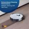 Hình Minh Họa Robot Ecovacs Deebot Hoạt Động Trên Sàn Gỗ, Kèm Thông Tin Giới Thiệu Khả Năng Làm Sạch Và Hạn Chế Lượng Bọt Phát Sinh. Robot Deebot Lau Sàn Gỗ Trong Ảnh Giới Thiệu Công Thức Dung Dịch Ít Bọt.