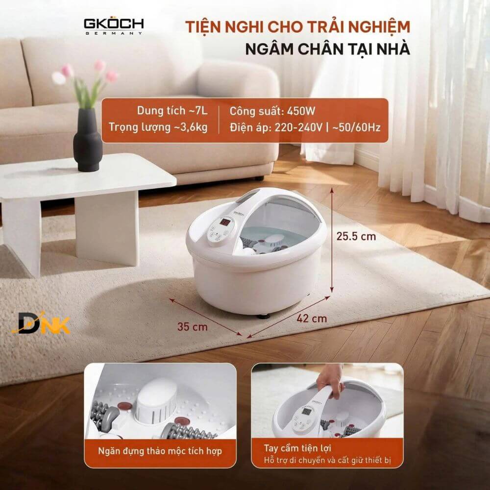 Kích Thước Và Tiện Ích Của Gköch Ss-606D Kích Thước Bồn Gköch Ss-606D 42 × 35 × 25,5 Cm, Kèm Hình Ngăn Thảo Mộc Và Tay Cầm.