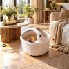 Góc Nhìn Tổng Thể Bồn Ngâm Chân Gköch Ss-606D, Thể Hiện Thân Bồn, Tay Cầm, Bảng Điều Khiển Và Không Gian Bên Trong. Bồn Ngâm Chân Gköch Ss-606D Màu Trắng Đặt Cạnh Ghế Trong Phòng Khách.