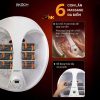 Hình Minh Họa Sử Dụng Gköch Ss-606D Khi Ngồi Nghỉ, Với Phần Đồ Họa Mô Phỏng Bàn Chân Bên Trong Bồn Nước. Người Phụ Nữ Ngồi Trên Ghế Và Ngâm Chân Với Bồn Massage Gköch Ss-606D.