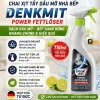 Hình Quảng Bá Denkmit Power-Fettlöser 750Ml Với Nội Dung Về Dạng Xịt Và Ứng Dụng Làm Sạch. Sử Dụng Trên Vật Liệu Tương Thích Theo Hướng Dẫn Của Sản Phẩm. Ảnh Giới Thiệu Chai Xịt Denkmit 750Ml Với Các Biểu Tượng Vệ Sinh Nhà Bếp