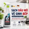 Ảnh Giới Thiệu Chai Xịt Denkmit Power-Fettlöser 750Ml Cạnh Khu Vực Nấu Nướng, Kèm Nội Dung Về Vệ Sinh Dầu Mỡ Nhà Bếp. Xịt Tẩy Rửa Bếp Đa Năng Denkmit 750Ml Trong Không Gian Nhà Bếp
